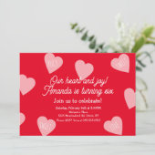 Valentinstag Geburtstagsparty Hört Floating Einladung (Stehend Vorderseite)
