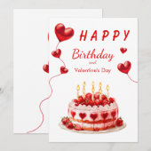 Valentinstag-Geburtstagswünsche für Schatz Feiertagskarte (Vorne/Hinten)