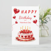 Valentinstag-Geburtstagswünsche für Schatz Feiertagskarte (Stehend Vorderseite)