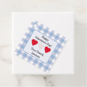 Valentinstag Gefallen Tag mit Blue Kariert Geschenkanhänger (Beispiel)