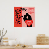 Valentinstag Gefühl Blume Paar küssen hören Poster (Küche)