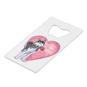 Valentinstag Geldbeutel Flaschenöffner (Rückseite Schrägansicht)