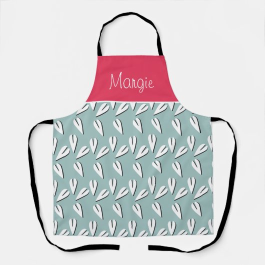 Valentinstag Geometrische Herzmuskelspitzen Rosa Schürze (Vorderseite)