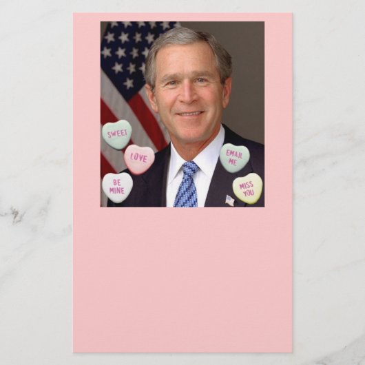 Valentinstag George Bush Briefpapier (Vorderseite)
