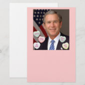 Valentinstag George Bush Briefpapier (Vorne/Hinten)
