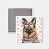 Valentinstag German Shepherd Dog Magnet (Vorderseite/Rückseite)