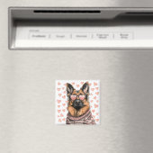 Valentinstag German Shepherd Dog Magnet (In Situ (Geschirrspüler))