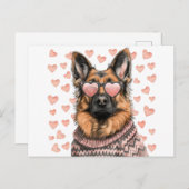 Valentinstag German Shepherd Dog Postkarte (Vorne/Hinten)