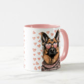 Valentinstag German Shepherd Dog Tasse (VorderseiteRechts)