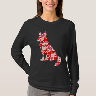 Valentinstag German Shepherd Hearts Puppy Dog O T-Shirt