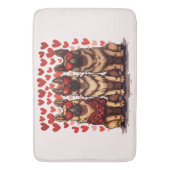 Valentinstag German Shepherd Hogs Badematte (Vorderseite Vertikal)
