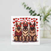 Valentinstag German Shepherd Hogs Feiertagskarte (Stehend Vorderseite)