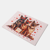 Valentinstag German Shepherd Hogs Fußmatte (Schrägansicht)