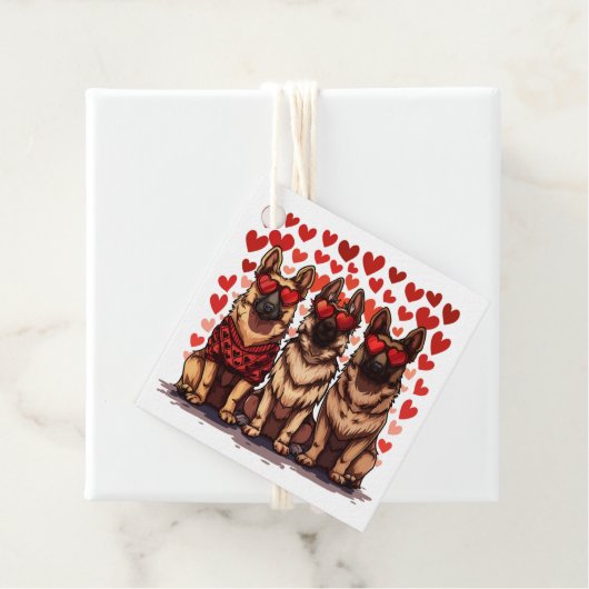 Valentinstag German Shepherd Hogs Geschenkanhänger (Beispiel)