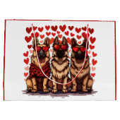 Valentinstag German Shepherd Hogs Große Geschenktüte (Rückseite)