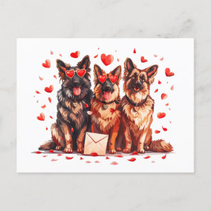Valentinstag German Shepherd Hogs Postkarte