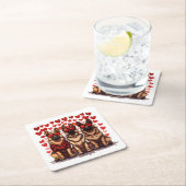 Valentinstag German Shepherd Hogs Rechteckiger Pappuntersetzer (Vor Ort)