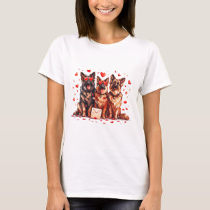 Valentinstag German Shepherd Hogs T-Shirt