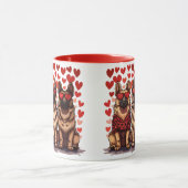 Valentinstag German Shepherd Hogs Tasse (Zentrum)