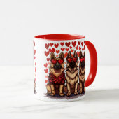 Valentinstag German Shepherd Hogs Tasse (VorderseiteRechts)