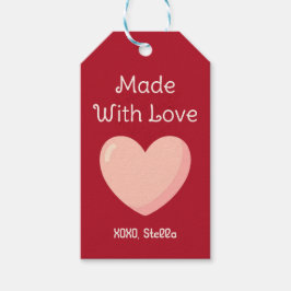 Valentinstag-Geschenk-Anhänger 'Mit Liebe Gemacht' Geschenkanhänger