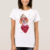 Valentinstag Geschenk Beagle Hund T-Shirt (Vorderseite)