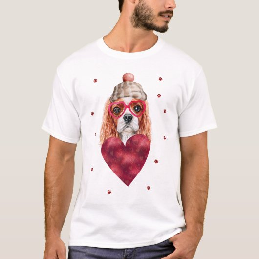 Valentinstag Geschenk Cavalier King Spaniel Dog T-Shirt (Vorderseite)