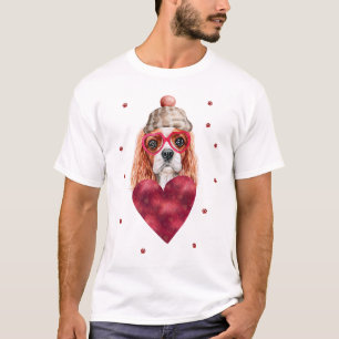 Valentinstag Geschenk Cavalier King Spaniel Hund T-Shirt