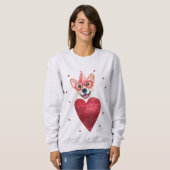 Valentinstag Geschenk Corgi Hund Sweatshirt (Vorne ganz)