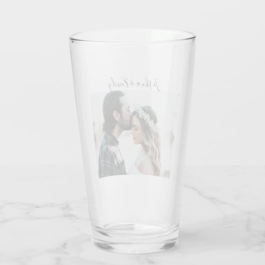 Valentinstag Geschenk Foto Bierglas Glas (Rückseite)