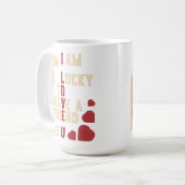 Valentinstag-Geschenk im Retrostil. Kaffeetasse (Vorderseite Links)