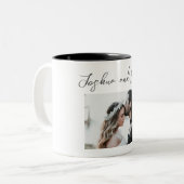 Valentinstag Geschenk Paar Foto Zweifarbige Tasse (Vorderseite Links)