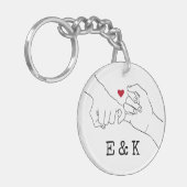 Valentinstag Geschenk Pinky Promise Foto Couple Schlüsselanhänger (Vorderseite links)