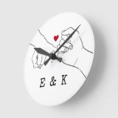 Valentinstag Geschenk Pinky Versprechen Couple Ges Runde Wanduhr (Winkel)