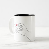 Valentinstag Geschenk Pinky Versprechen Couple Ges Zweifarbige Tasse (Vorderseite Links)