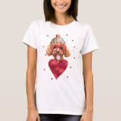 Valentinstag Geschenk Poodle Hund T-Shirt (Vorderseite)