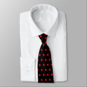 Valentinstag Geschenk Red Polka Dots Black Custom Krawatte (Gebunden)