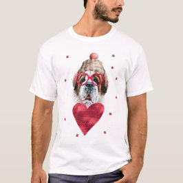 Valentinstag Geschenk Saint Bernard Dog T-Shirt