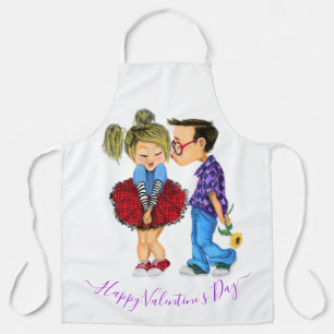 Valentinstag Geschenk Schürze Paar Liebe - Kiss
