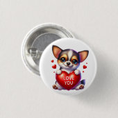Valentinstag Geschenk - Tiny Treasures Chihuahua Button (Vorne & Hinten)