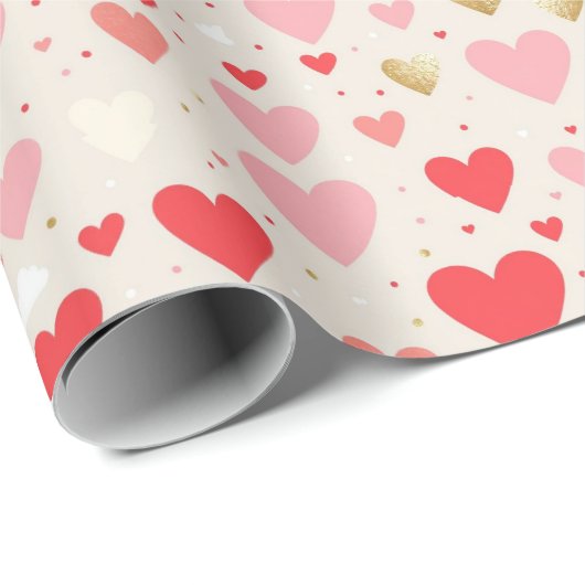 Valentinstag-Geschenk-Wrap Geschenkpapier (Rolleneckpunkt)