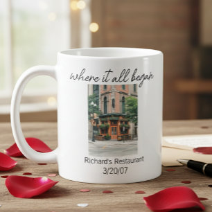 Valentinstag-Geschenk zur Verlobung 'Wo alles bega Kaffeetasse