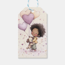 Valentinstag-Geschenkanhänger – Aquarell Kleinkind