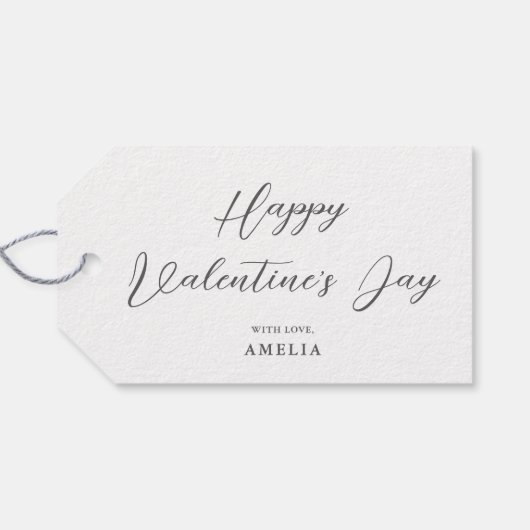 Valentinstag Geschenkanhänger Elegantes Skript Ros (Rückseite Horizontal)