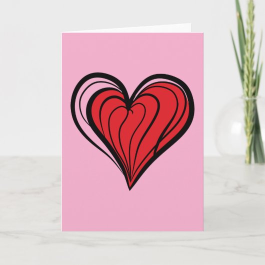 Valentinstag-Geschenke - Rotes Herz - Feiertagskarte (Vorderseite)