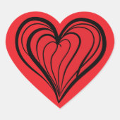 Valentinstag-Geschenke - Rotes Herz - Herz-Aufkleber (Vorderseite)
