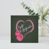 Valentinstag-Geschenkgutschein für Blume des rosa  (Stehend Vorderseite)