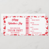 Valentinstag Geschenkgutschein Konzertkarten Einladung (Vorne/Hinten)