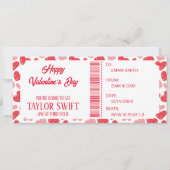 Valentinstag Geschenkgutschein Konzertkarten Einladung (Vorderseite)