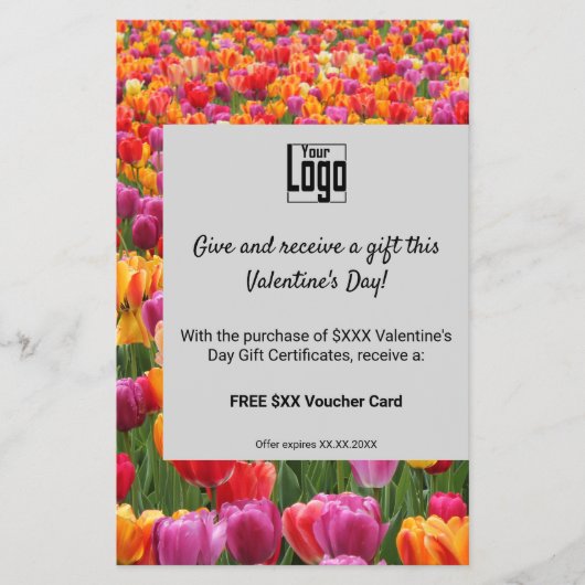 Valentinstag-Geschenkgutschein-Werbeaktion Flyer (Vorne)